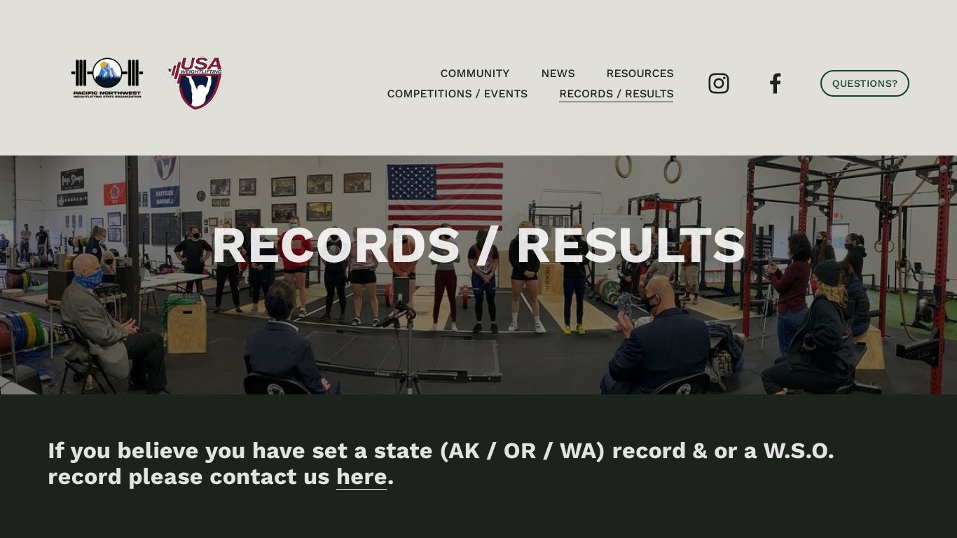 RECORDS / RESULTS — PNW WSO Site